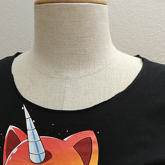 Teeturle I Hate You rainbow unicorn kitty cat tee - Picture 3 of 5